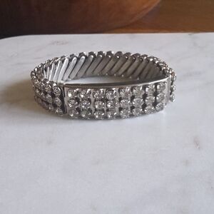1950s Vintage rhinestone locket bracelet